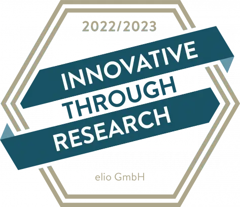                     Innovative through research seal
                