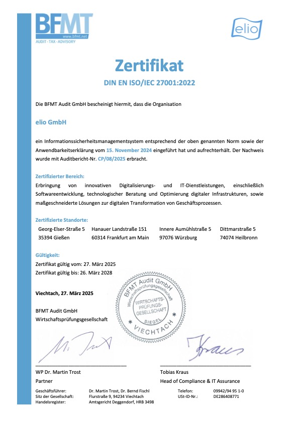                     ISO Zertifikat
                