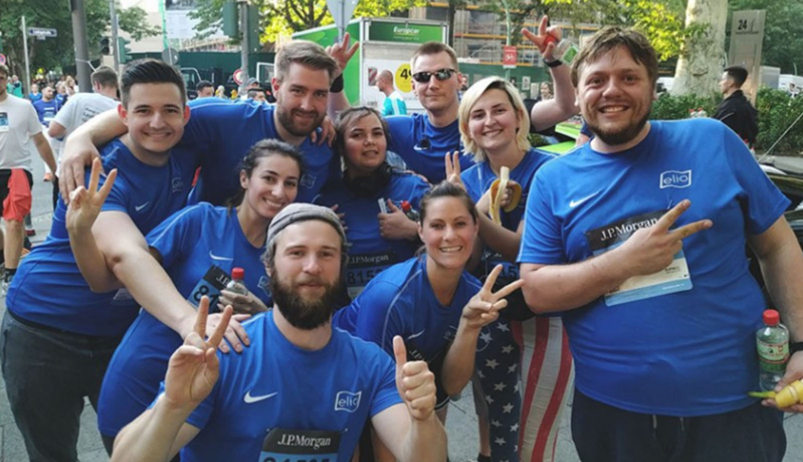 Foto von elio Mitarbieter:innen bei der J.P. Morgan Corporate Challenge