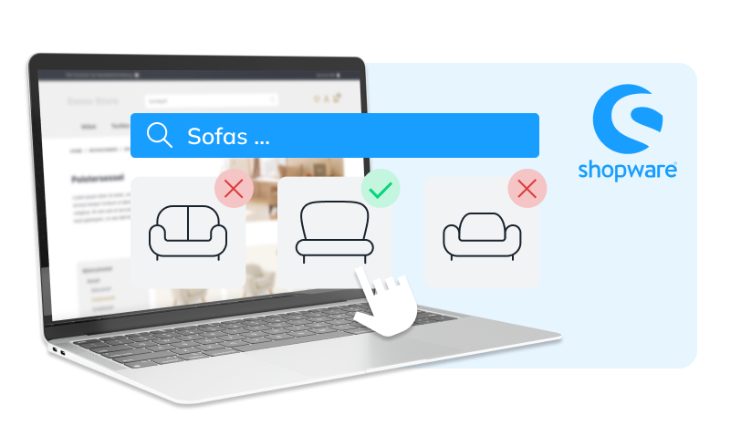 Shopware Suche Die Shopware Suchfunktion als Mockup