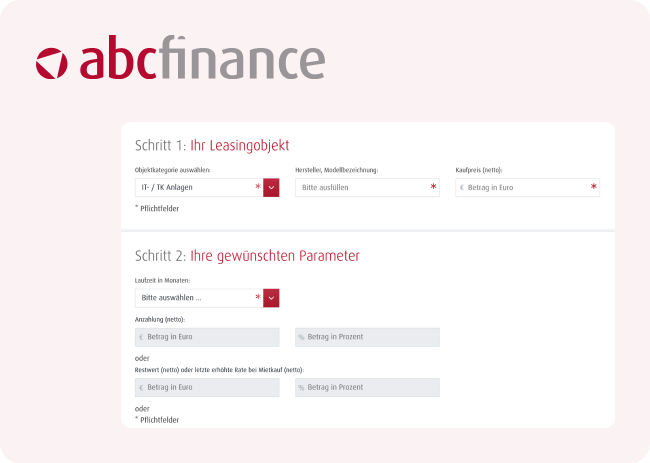 Screenshot des abcfinance Rechners Screenshot des abcfinance Rechners